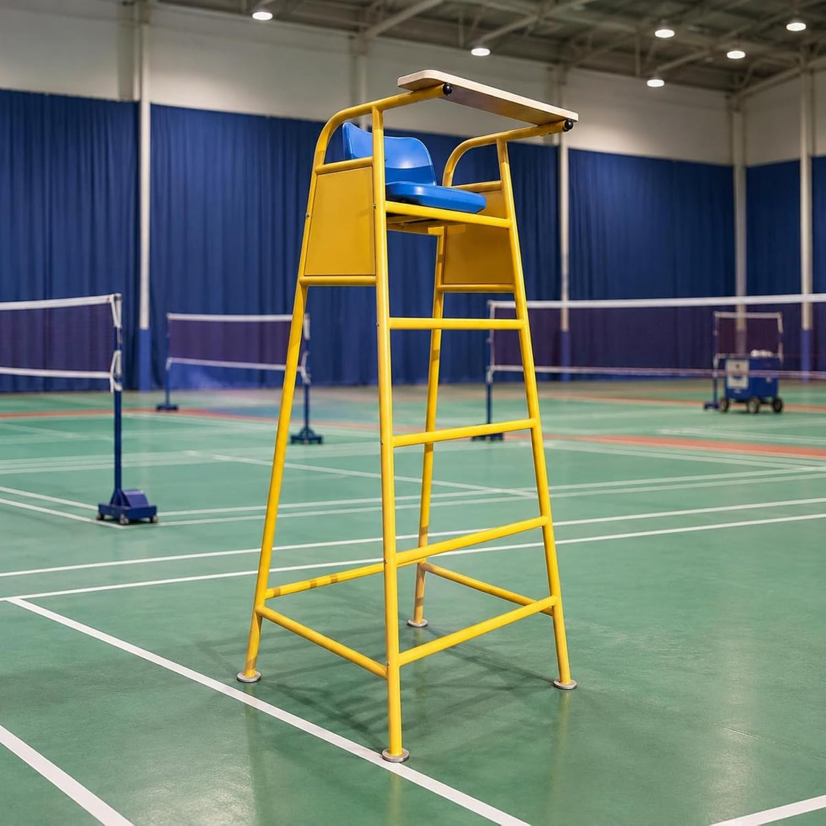 Sports Official Seat Volleyball Referee Chair Umpire Stand Ladder Metal Frame Molded Seat Elevated Viewing Position with Side Panels Suitable for