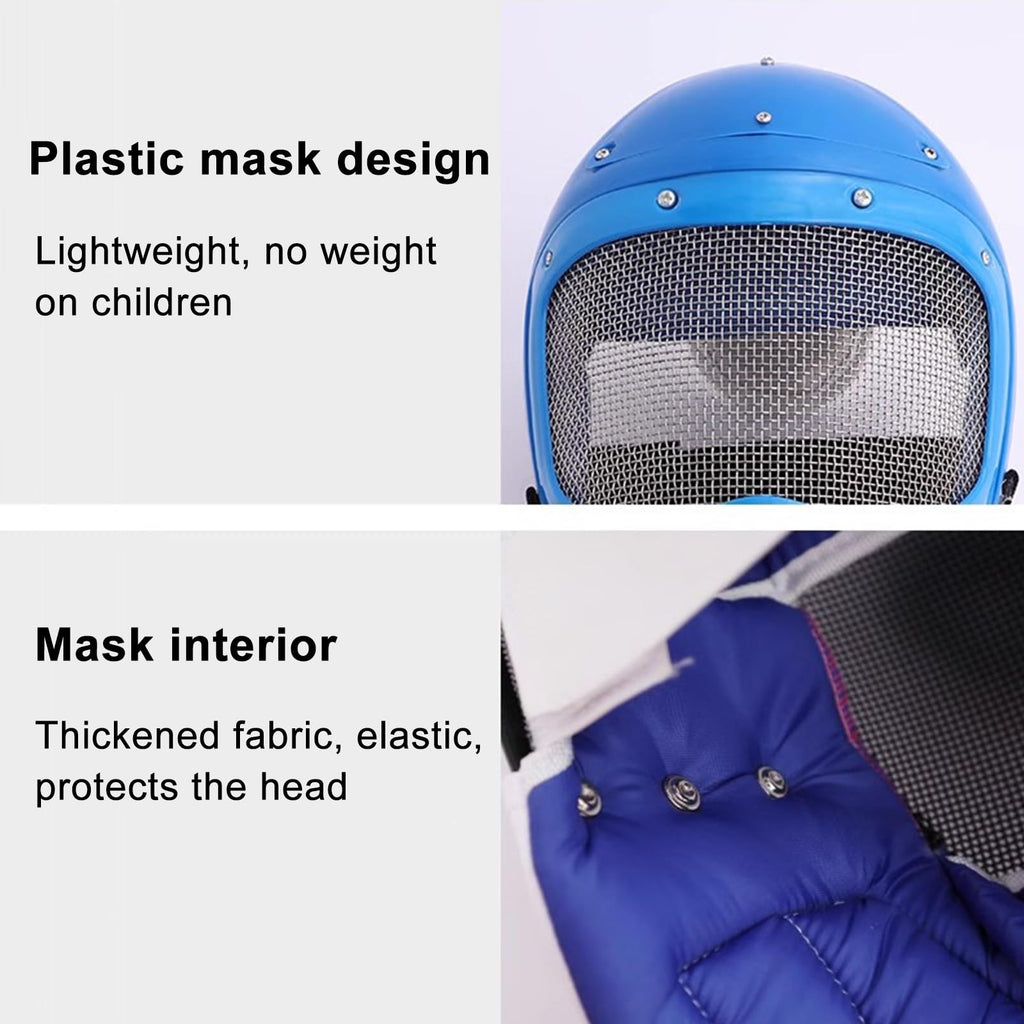 3 Piece Sabre Fencing Starter Set, Fencing Equipment for Children's Fencing Training with Bendable Fencing Sabre, Protective Fencing Vest and Mask(Red)
