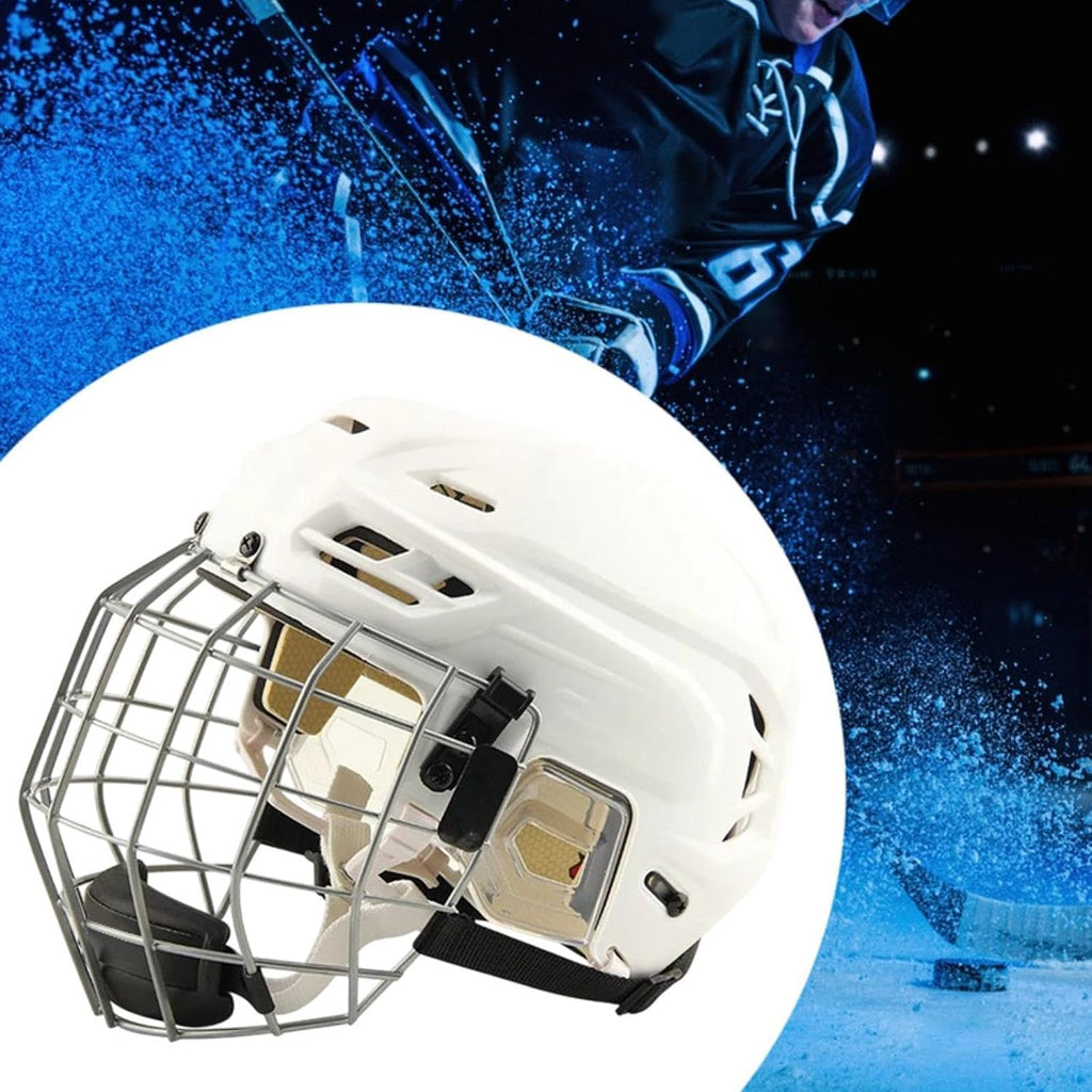 harayaa Hockey Helmet with Facemask Roller Skating Helmet Ice Skate Helmet Speed Skate Helmet Polyethylene Shell with Iron Mesh Breathable Suit