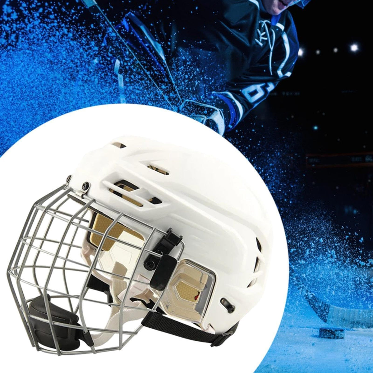 harayaa Hockey Helmet with Facemask Roller Skating Helmet Ice Skate Helmet Speed Skate Helmet Polyethylene Shell with Iron Mesh Breathable Suit