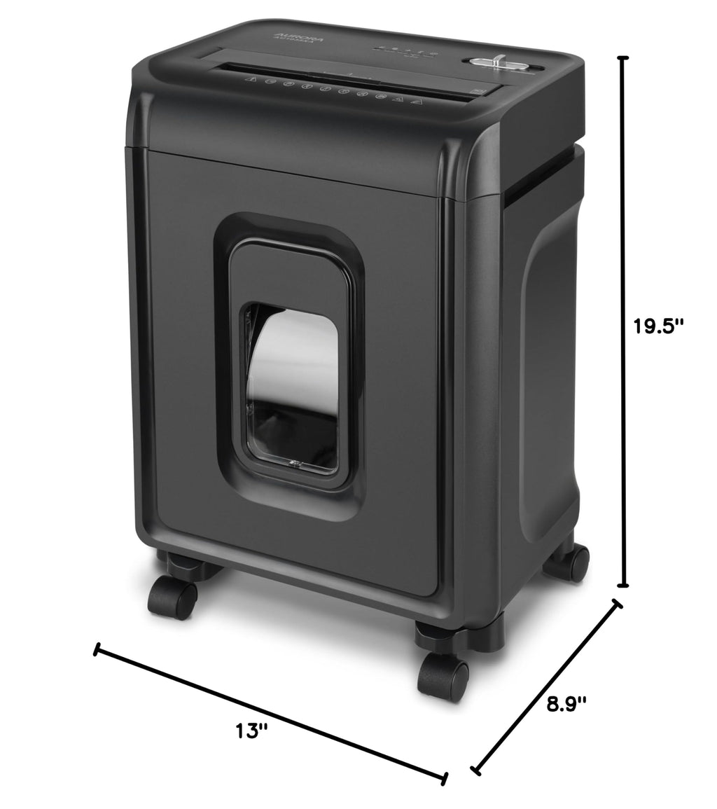 Aurora AU1880XA Heavy Duty Anti-Jam 18-Sheet Crosscut Shredder/60 Min Run Time/ 7-Gallon Pullout Basket and Casters