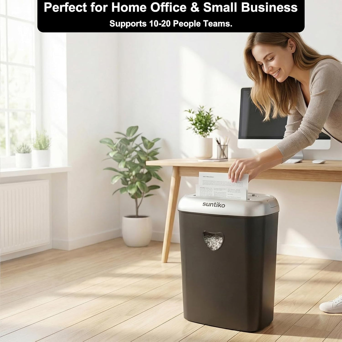 Suntiko Home Office Heavy Duty Cross Cut 14-Sheet Paper Shredder