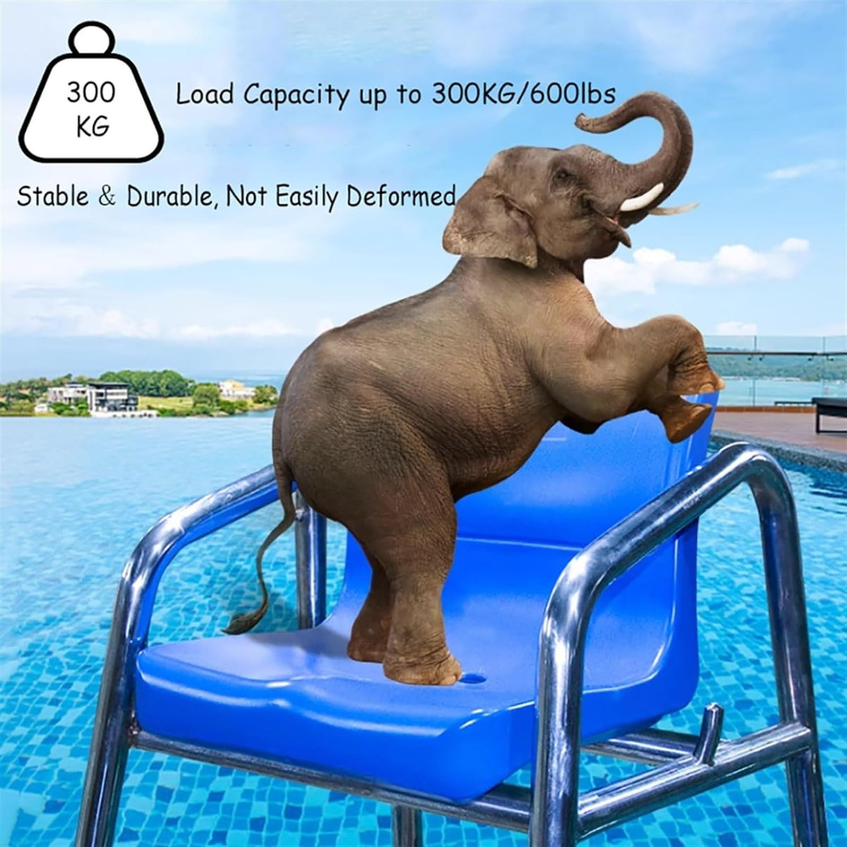 High Stool Pool Ladders 120 150 180 cm High Tennis Volleyball Referee Chair Stand for Pools Patio Lake Beach, 304 Stainless Steel Lifeguard Chair w/Comfortable Seat(150cm/59in/4.9ft high)