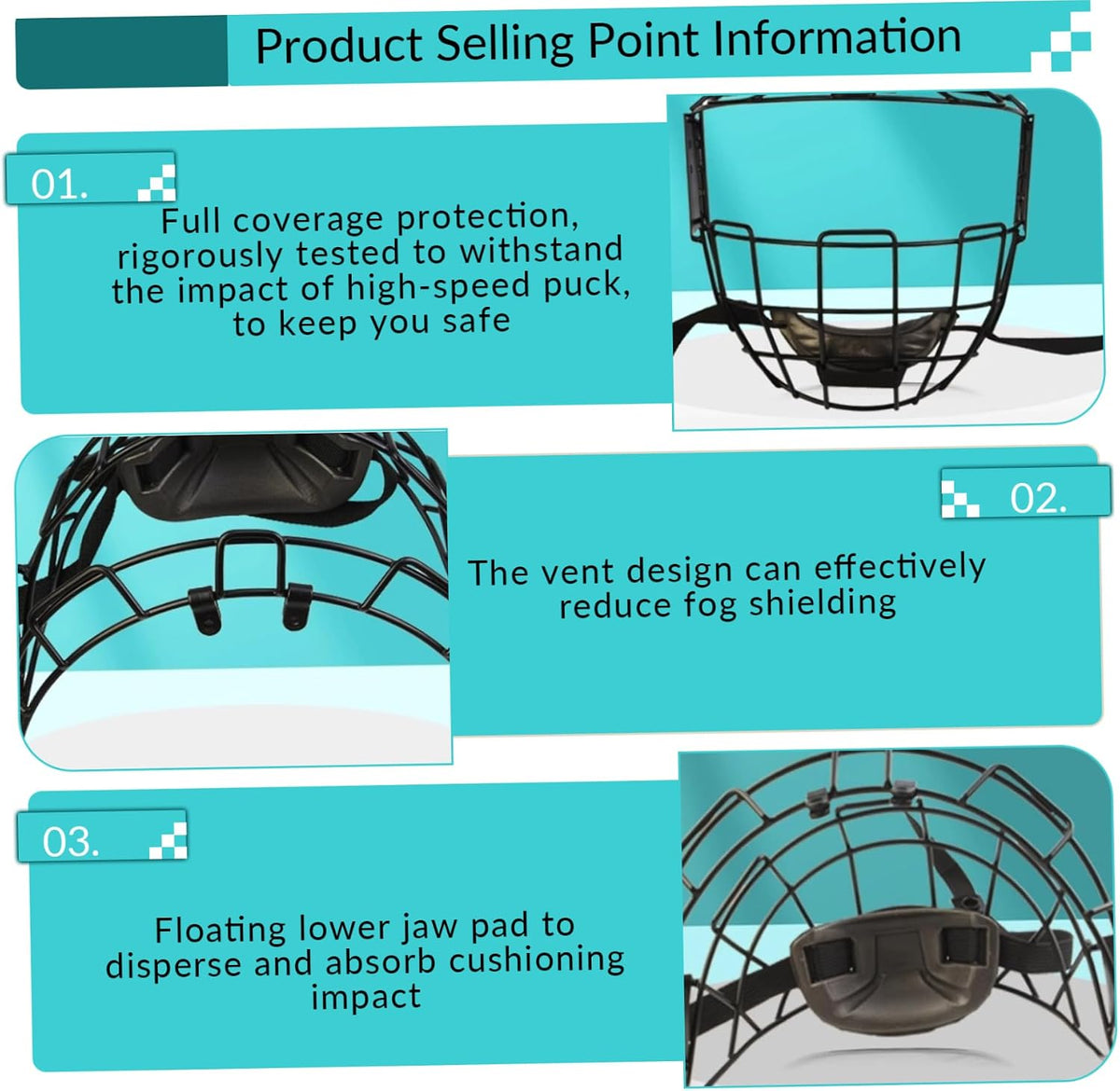 Hockey Visor Hockey Helmet with Metal Net & Transparent Hockey Visor with Anti-Fog and Anti-Scratch Coating Impact-Resistant Universal Lacrosse Helmet Kids Hockey Helmet