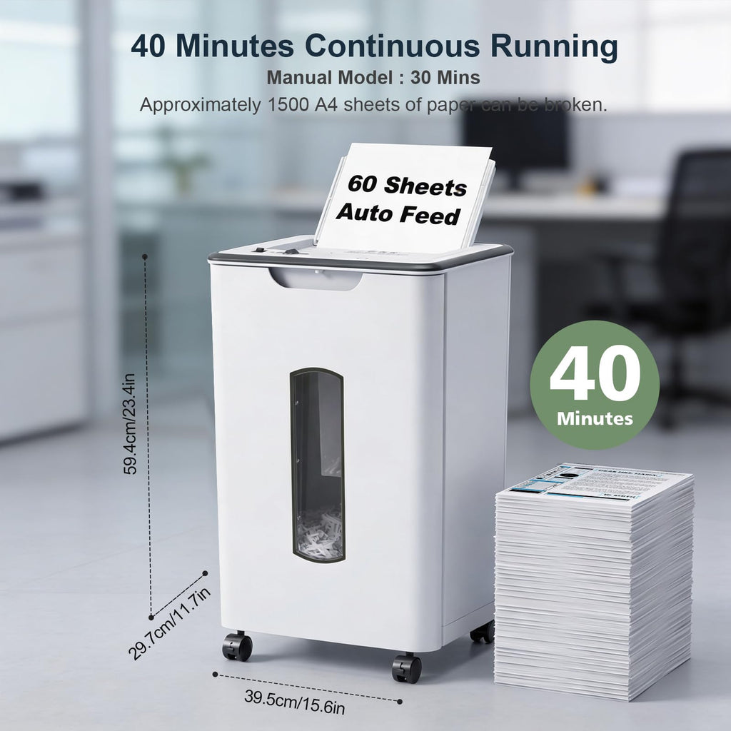Wingwise 60 Sheets Auto Feed Paper Shredder for Home Office
