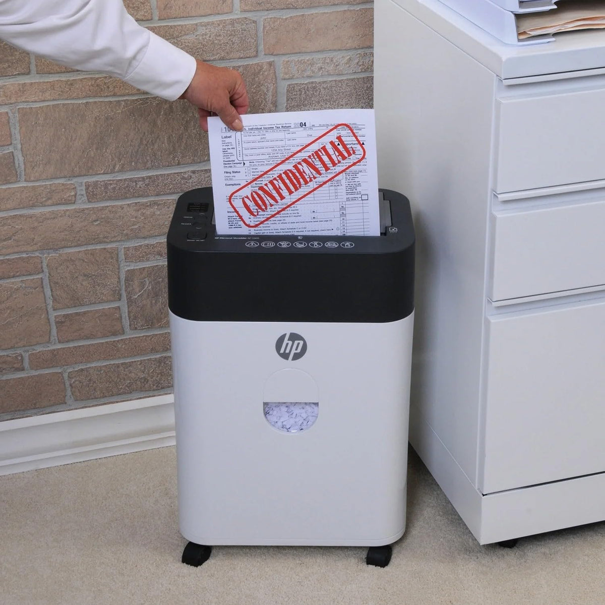 HP - Micro Cut Paper Shredder, 12-Sheet Manual, 150-Sheet Auto Feed