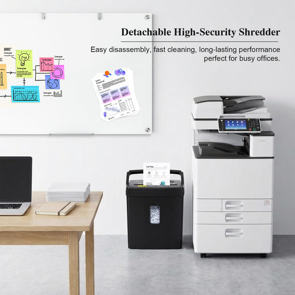 Wingwise Paper Shredder for Home, 15 Sheets Heavy Duty Cross Cut Shredders for Office, P-4, 15 Mins Runtime, 5.8-Gal Bin with Transparent Window, Shreds Credit Cards & CDs, Staples & Paper Clips
