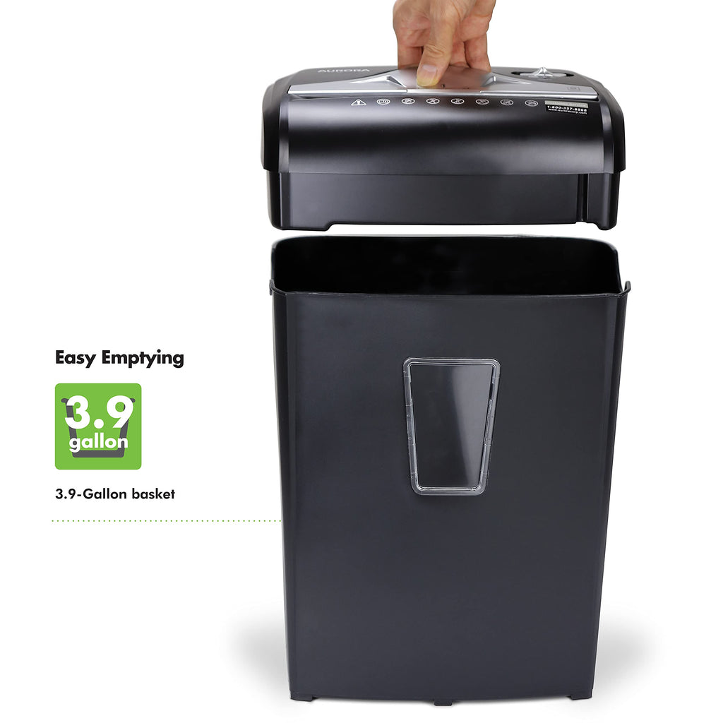 Aurora AU1225MA High-Security 12-Sheet Micro-Cut Paper and CD/Credit Card Shredder/ 5-Gallon Pullout Basket/40 Minutes Run Time