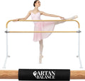 Ballet Barre Portable for Home or Studio, 6 ft Extendable to 12 ft Bar Curved, Height Adjustable from 27" to 44", Ideal for Stretch, Pilates, Dance, Active Workouts, Single or Double, Kids Adults