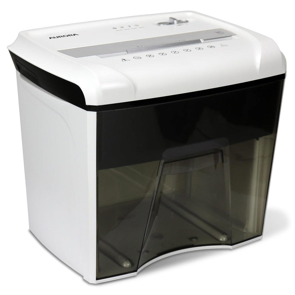 Aurora High-Security 8-Sheet Micro-Cut Paper, CD/DVD and Credit Card Shredder, White/Gray