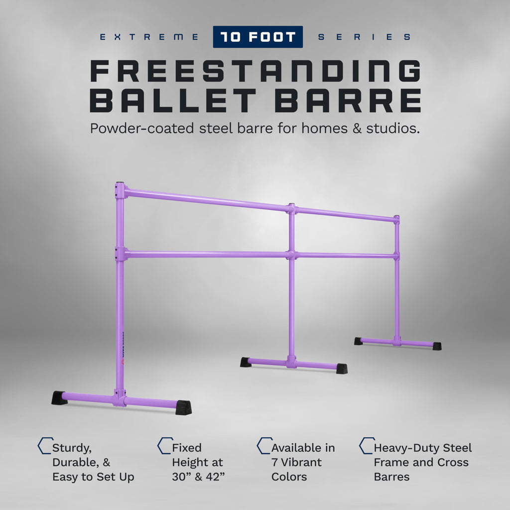 VITA Barre Portable Freestanding Double Ballet Barre, Extreme, Steel | Fixed Height, Made in USA, Home or Gym Exercise Equipment for Kids & Adults | Dance, Fitness, Pilates