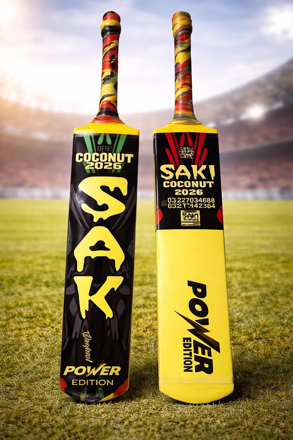 Saki Coconut Wood Cricket Bat for Tape Ball Cricket | Full Size Cricket Bat