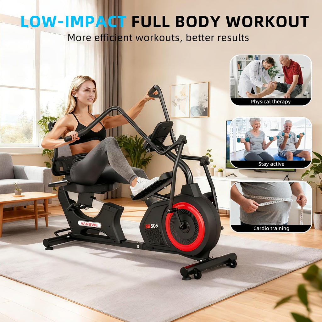 VANSWE Recumbent Elliptical Cross Trainer with Arm Exerciser
