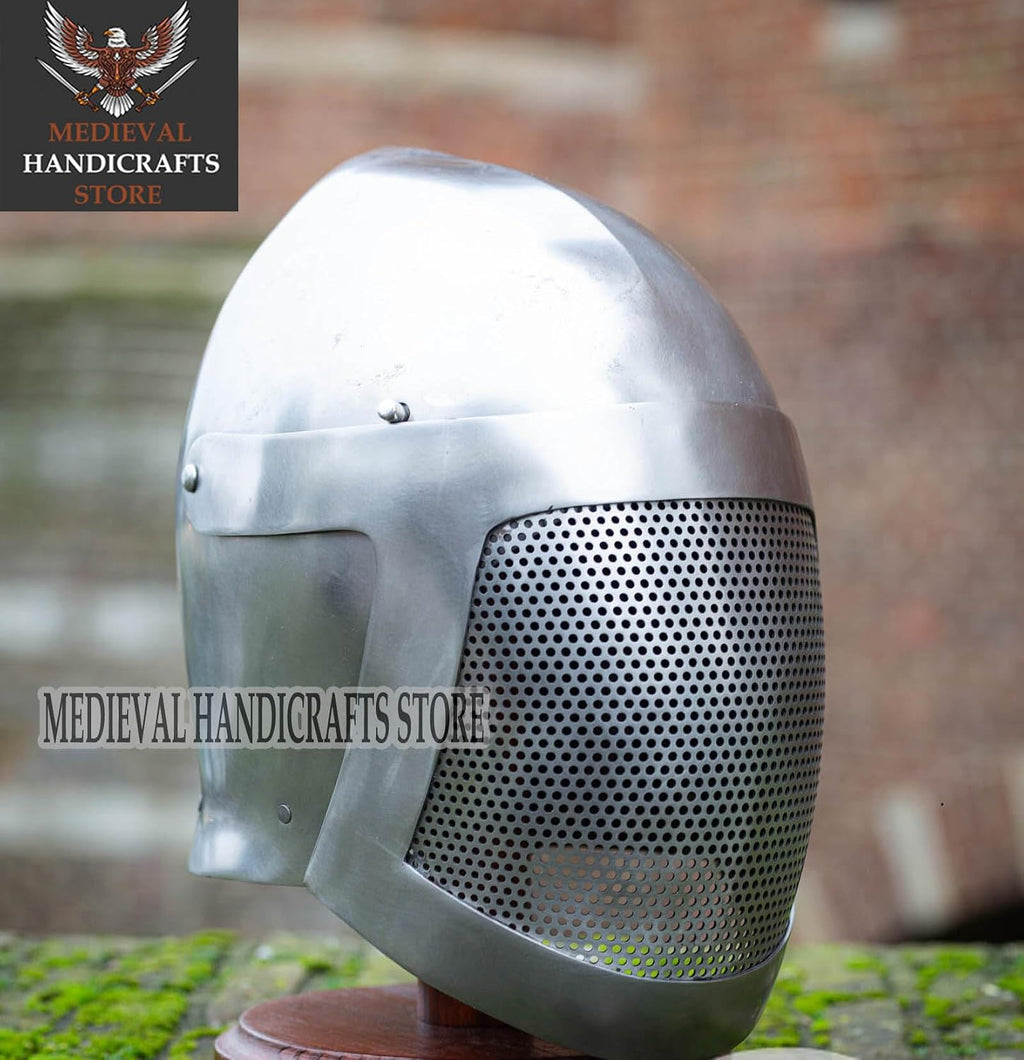 Medieval fencer bascinet Visor helmet HEMA SCA Sparring Protective gear For Halloween Cosplay