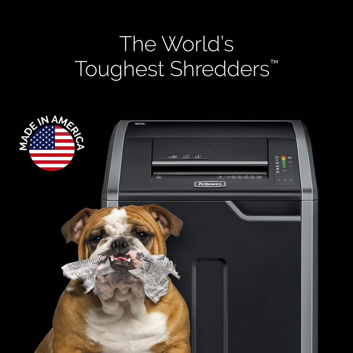 Fellowes Powershred 485Ci 100% Jam Proof Commercial Grade, Quiet Operation 30-Sheet Cross-Cut Paper Shredder, TAA Compliant (38485), Black