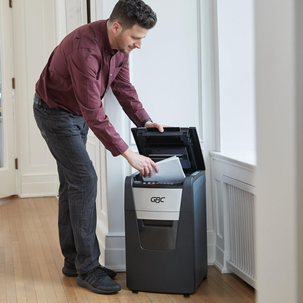 GBC Paper Shredder, Auto Feed+, 300 Sheet Capacity, Super Cross-Cut, Office Shredder, 300X (WSM1757608)