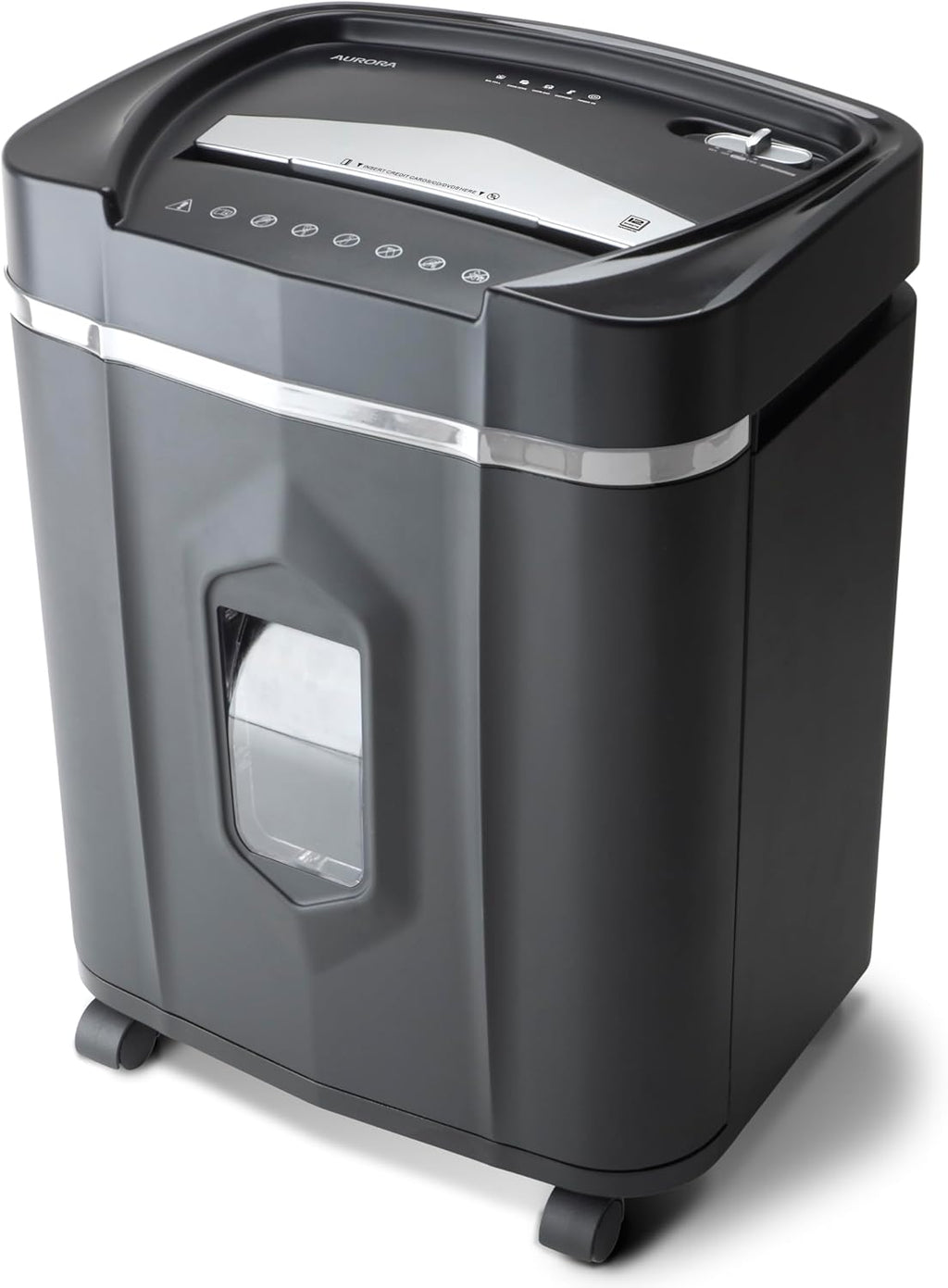 Aurora AU1640XA Anti-Jam 16 Sheet Crosscut Paper/CD and Credit Card/ 5 Gal Pullout Basket Shredder, 30 Minutes Continuous Run Time