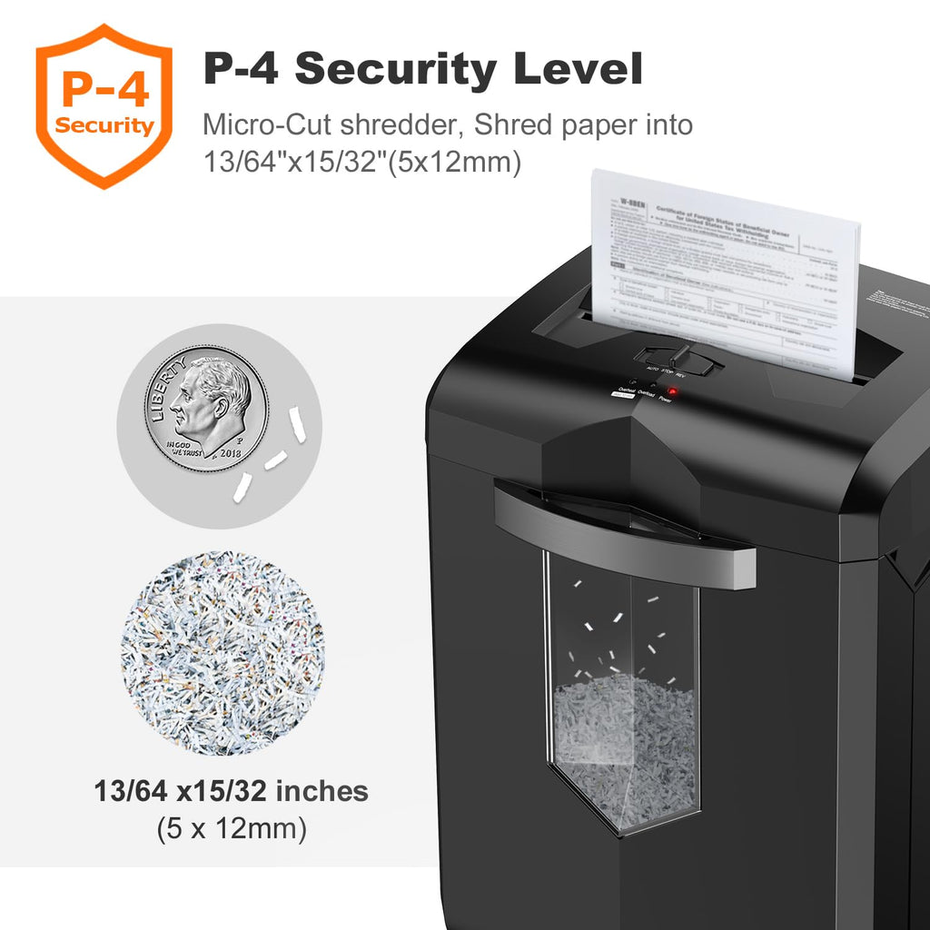 Bonsaii 18-Sheet Cross-Cut 60-Min Run Heavy Duty Paper Shredder