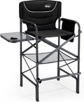 Aluminum Tall Camping Directors Chair 30.7" Seat Height, 400lbs Load