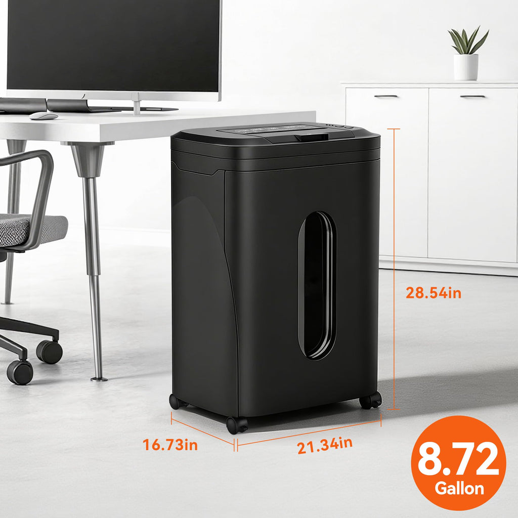 150-Sheet Paper Shredder Heavy Duty, Micro Cut and CDs/Cards, P5 Ultra Security, 60 Min Non Stop Shredder for Home Office, 5.3 Gallon Bin with Wheels, <60 dB (OL289)