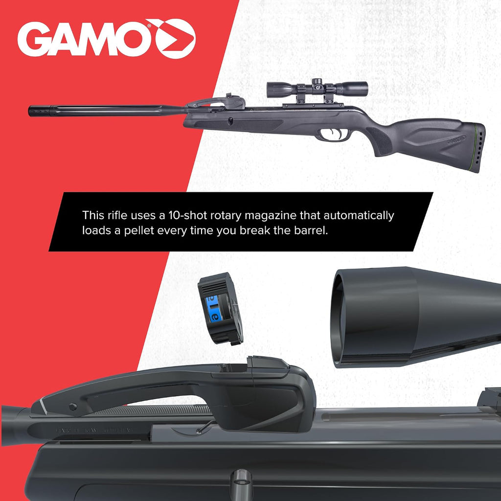 Gamo Swarm Whisper Break Barrel Pellet Air Rifle - 10-Rounds