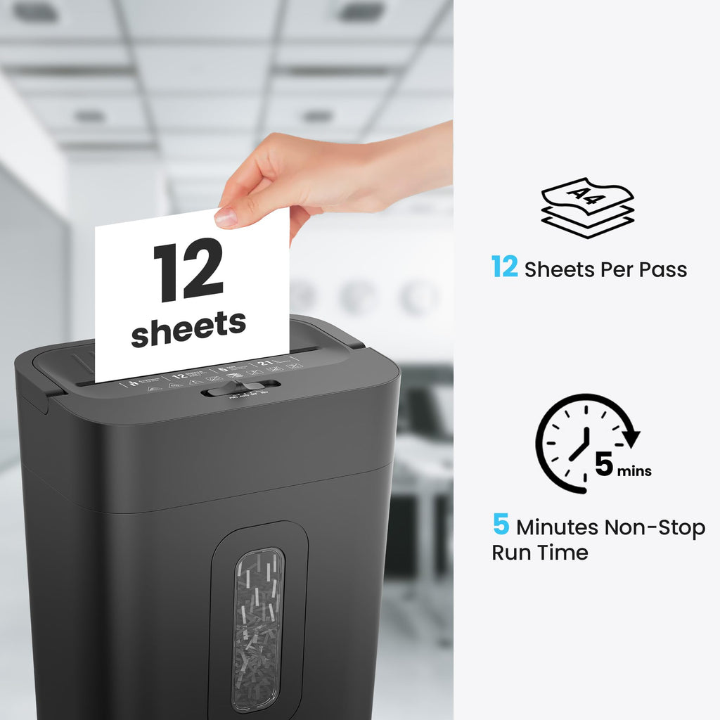 Locksworth 16-Sheet Cross Cut Paper Shredder, 6 Gallon Heavy Duty Commercial Shredder for Home Office, P-4 High Security Shredders for Paper/CD/Credit Card/Staple/Clip, 60 Mins Continuous Running