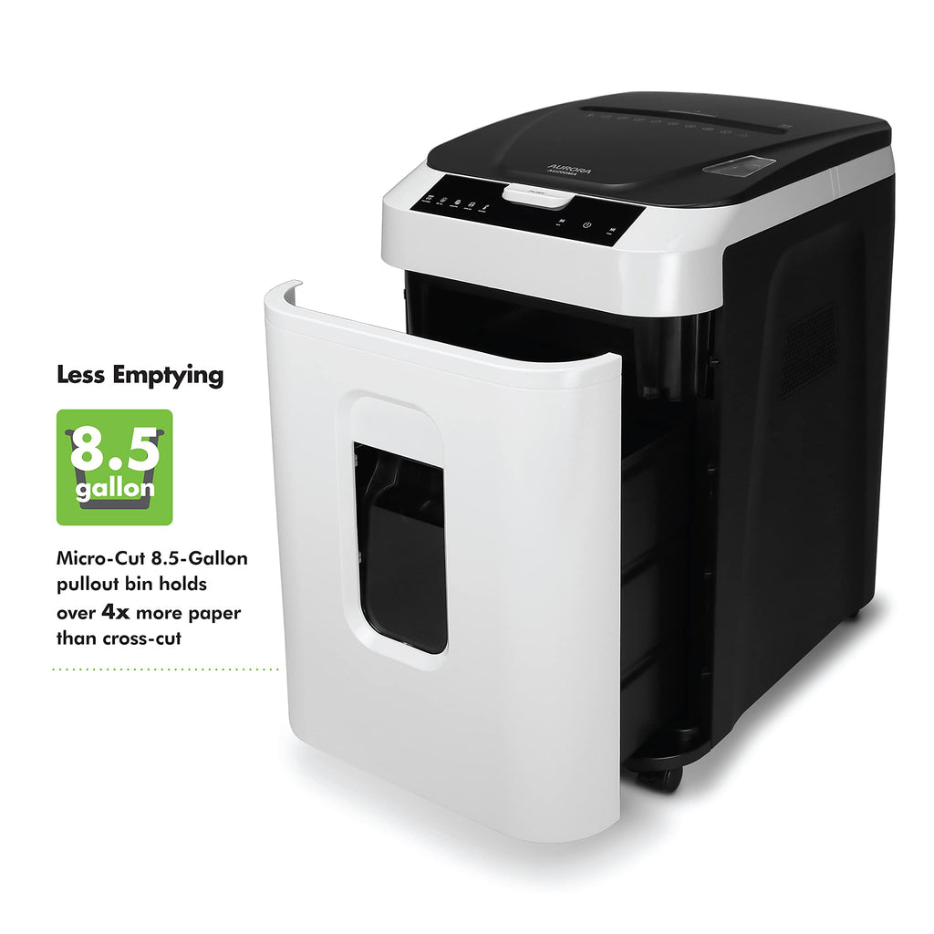 Aurora AU120MB 120-Sheet Auto Feed High Security Micro-Cut Paper Shredder / 30 Minutes (White/Black)