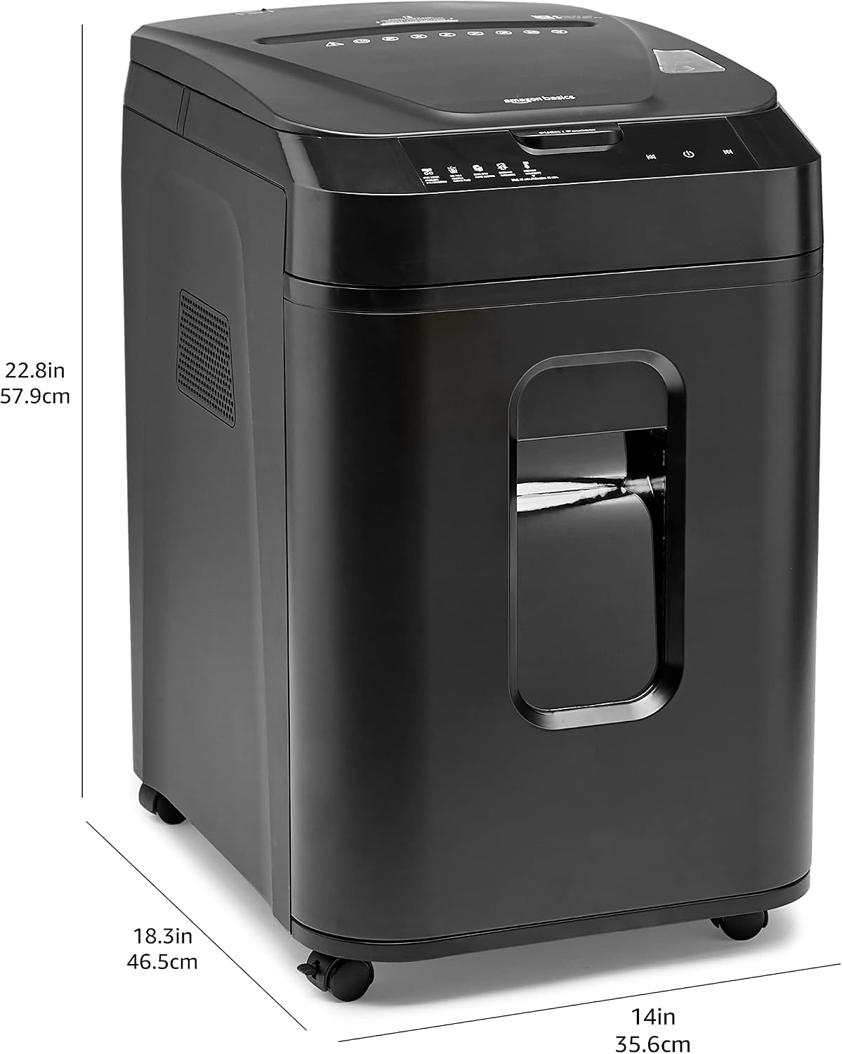 Amazon Basics 150-Sheet Autofeed Micro-Cut Paper and Credit Card Shredder, High Security Level P-4 with 8.5-Gallon Bin, 60-Minute Continuous Run Time, Black