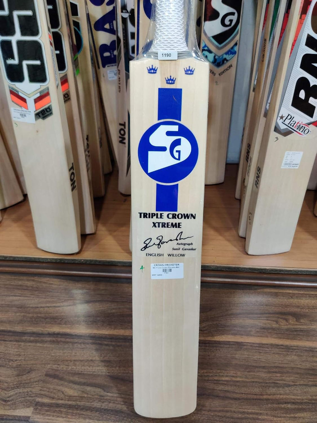 SG Triple Crown Xtreme English Willow Cricket Bat with Bat Cover & Bat Grip Free