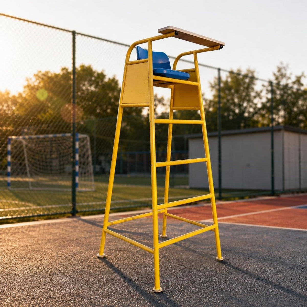 Sports Official Seat Elevated Referee Chair Volleyball Ladder Structure Umpire Pipe Two-Material Construction Secure Side Panel Suitable for Tournament Training