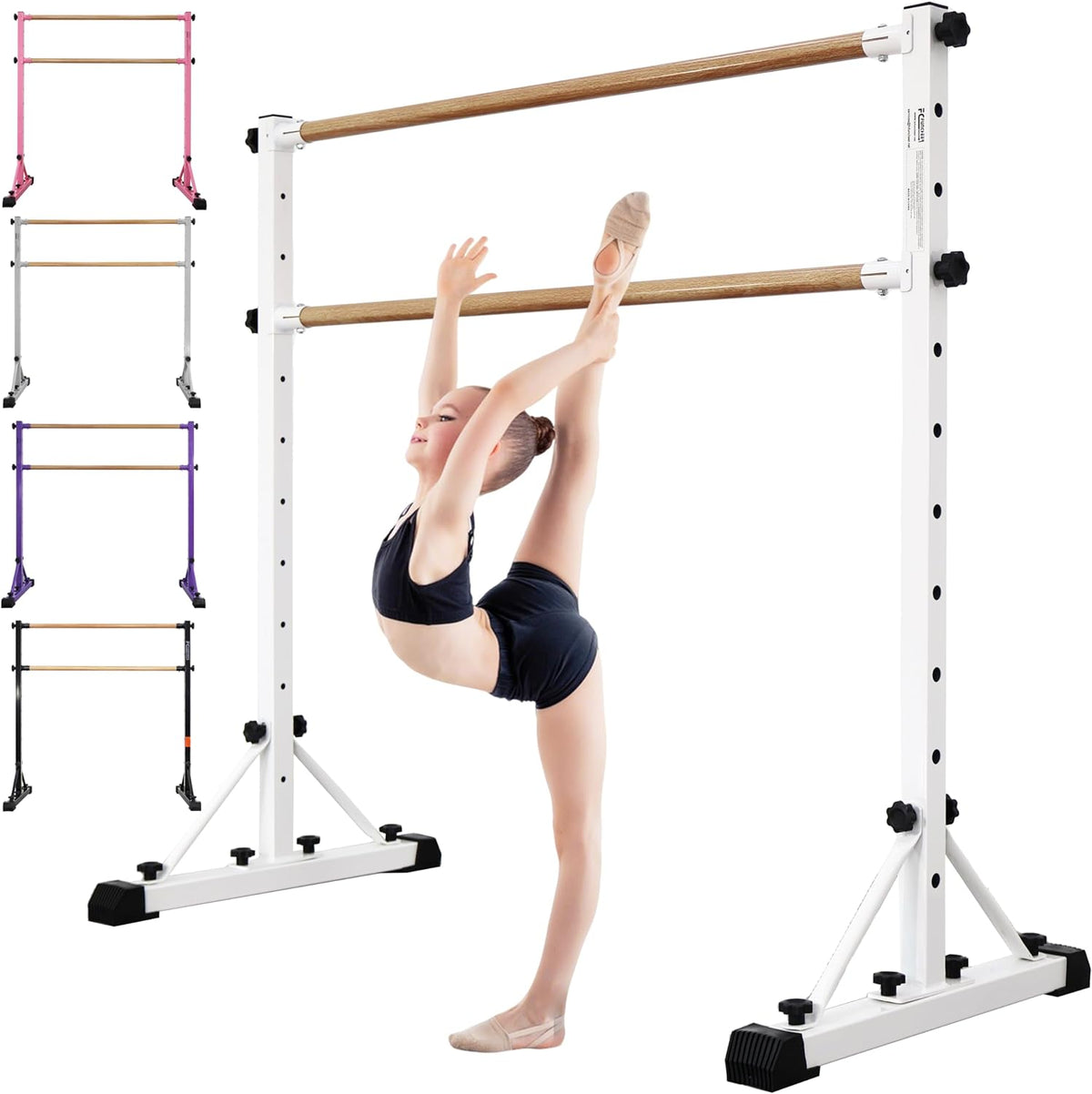 FC FUNCHEER Adjustable Ballet Barre,Portable Dance bar,Fitness Equipment for Dance & Balance Excercise,Super Sturdy for Balance Workout,Weight Limit 250 LBS