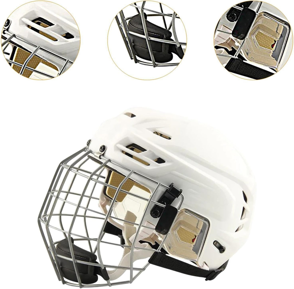 harayaa Hockey Helmet with Facemask Roller Skating Helmet Ice Skate Helmet Speed Skate Helmet Polyethylene Shell with Iron Mesh Breathable Suit