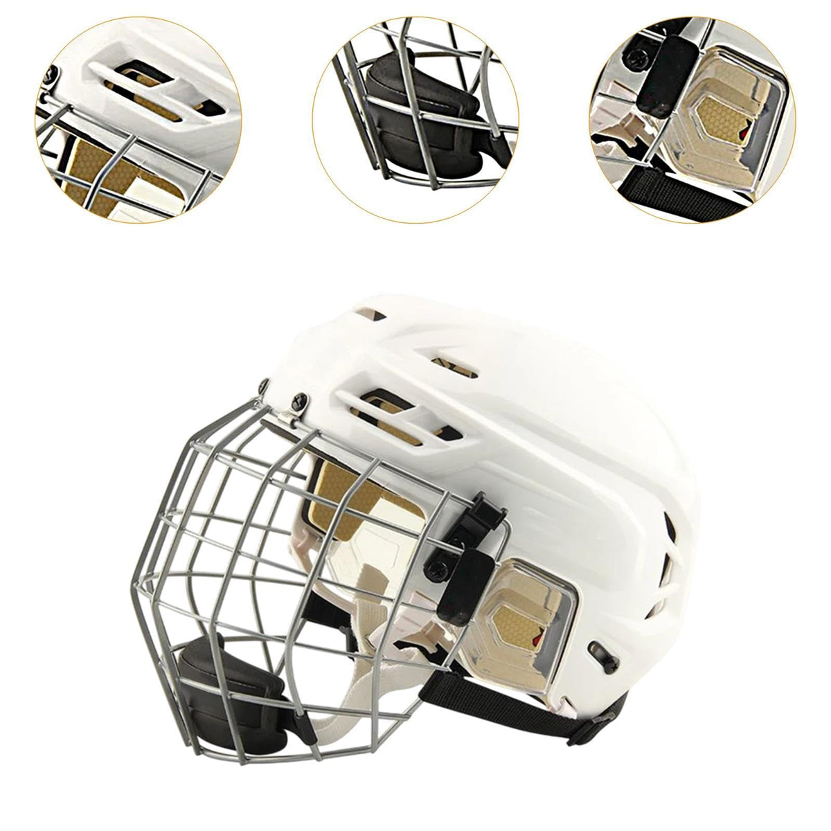 harayaa Hockey Helmet with Facemask Roller Skating Helmet Ice Skate Helmet Speed Skate Helmet Polyethylene Shell with Iron Mesh Breathable Suit