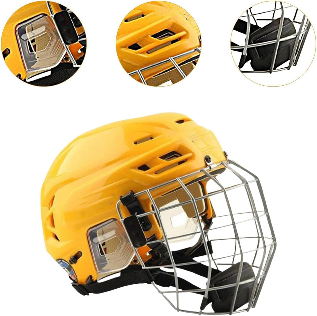 Hockey Helmet with Facemask Sturdy Polyethylene Shell Roller Skating Helmet Breathable Design Suitable for Training Competition