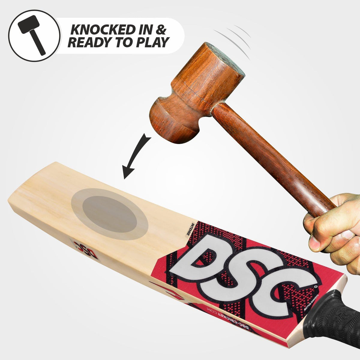 DSC Intense Force Kashmir Willow Cricket Bat for Leather Ball |Size-2 | Light Weight | Free Cover|