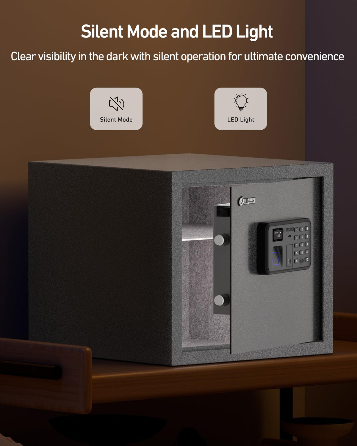 Billconch Smart Gun Safe for Multiple Pistols - Automatic Lock Safe Box