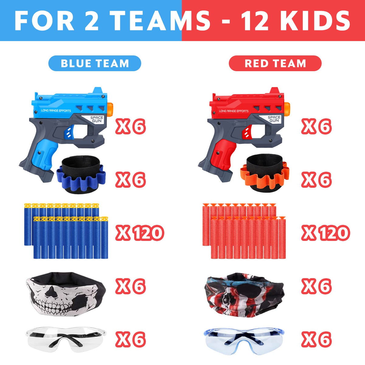 20 Pack Small Gun Set for Birthday Party Supplies with Mini Foam Blaster Fit for Nerf Guns Party,Gun Favors with Toy Gun for Kids 3-7,Bullet Holders,Foam Darts,Face Masks & Safety Glasses