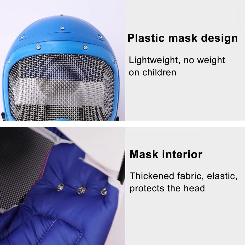Fencing Equipment for Children's Fencing Training,3-Piece Starter Set for Fencing,Including Bendable Saber,Protective Undershirt and Mask,for Children's Training Routines(Red)