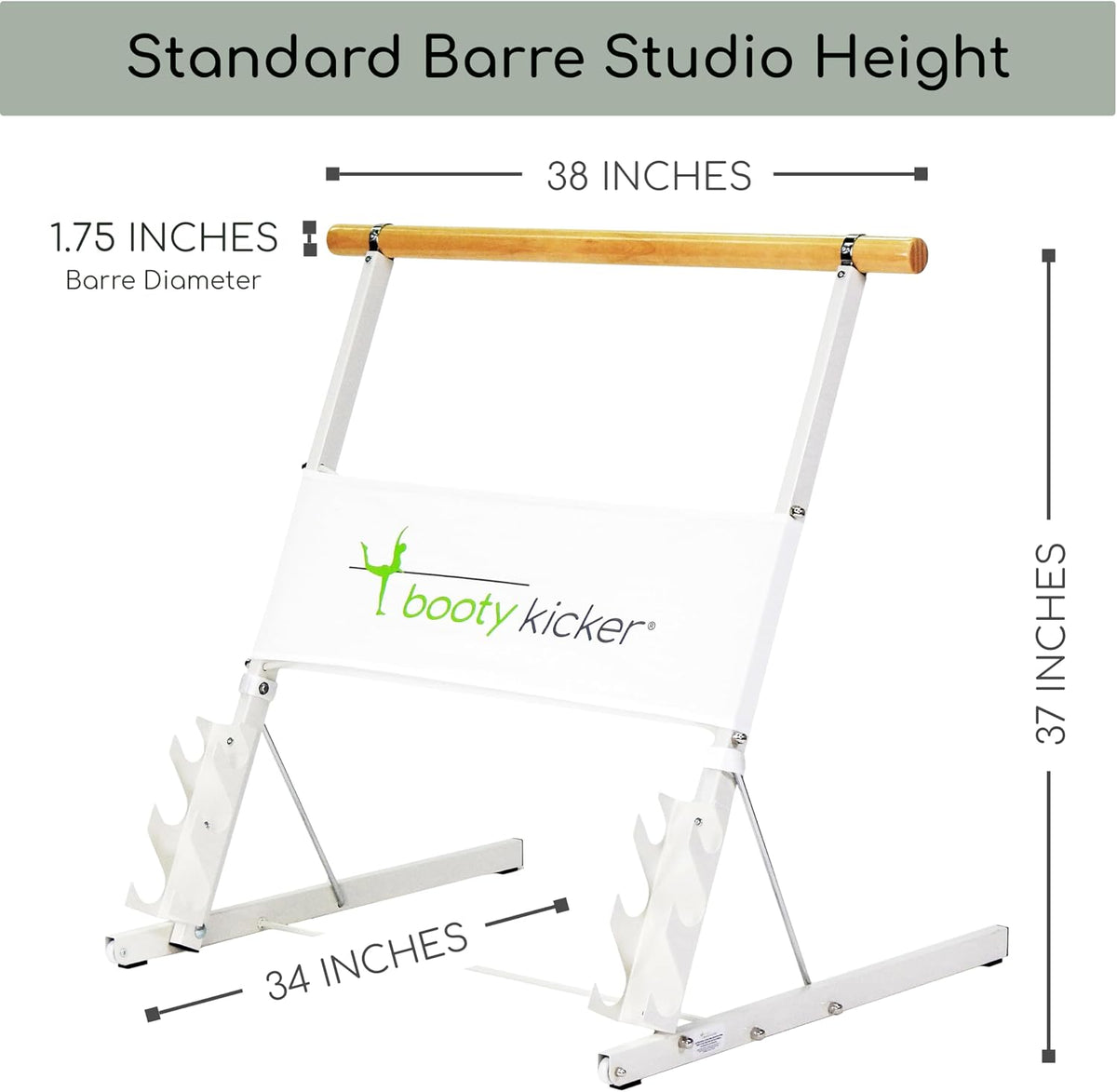 Booty Kicker Portable Ballet Barre Bundle with Tablet Holder, Bender Ball, Gliding Discs, Exercise Band | Perfect for Barre, Ballet & Dance Workouts At Home