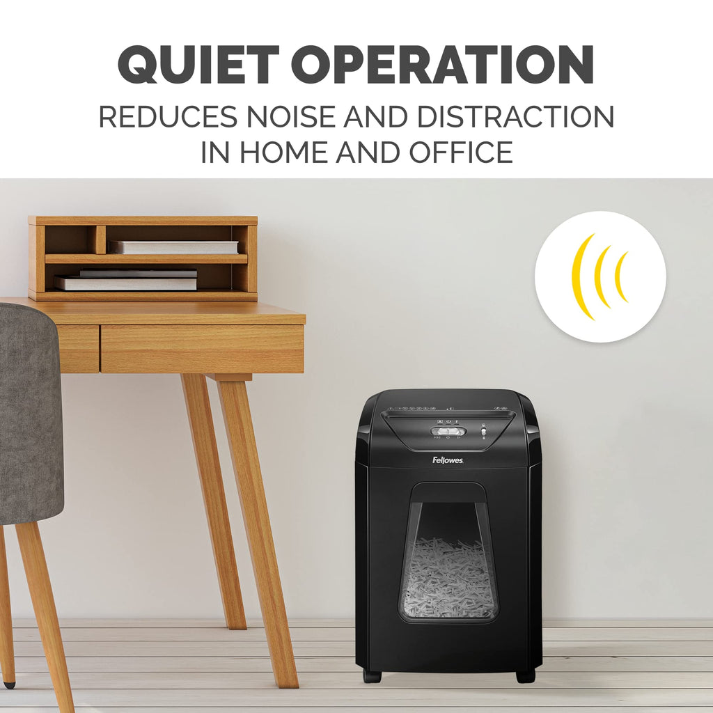 Fellowes Powershred 12 Sheet Cross-Cut Paper Home Office Paper Shredder, 19.50" H x 9.69" W x 13.44" D