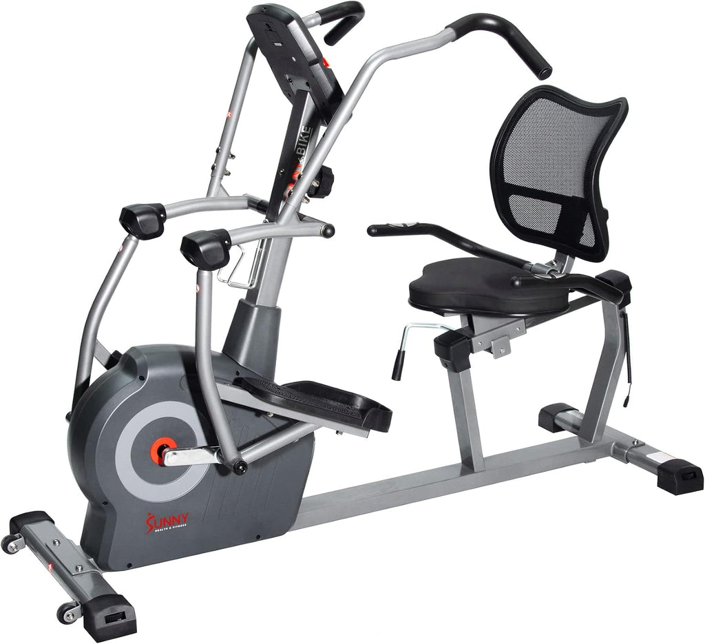 Sunny Health & Fitness Smart Magnetic Recumbent Elliptical Cross-Trainer