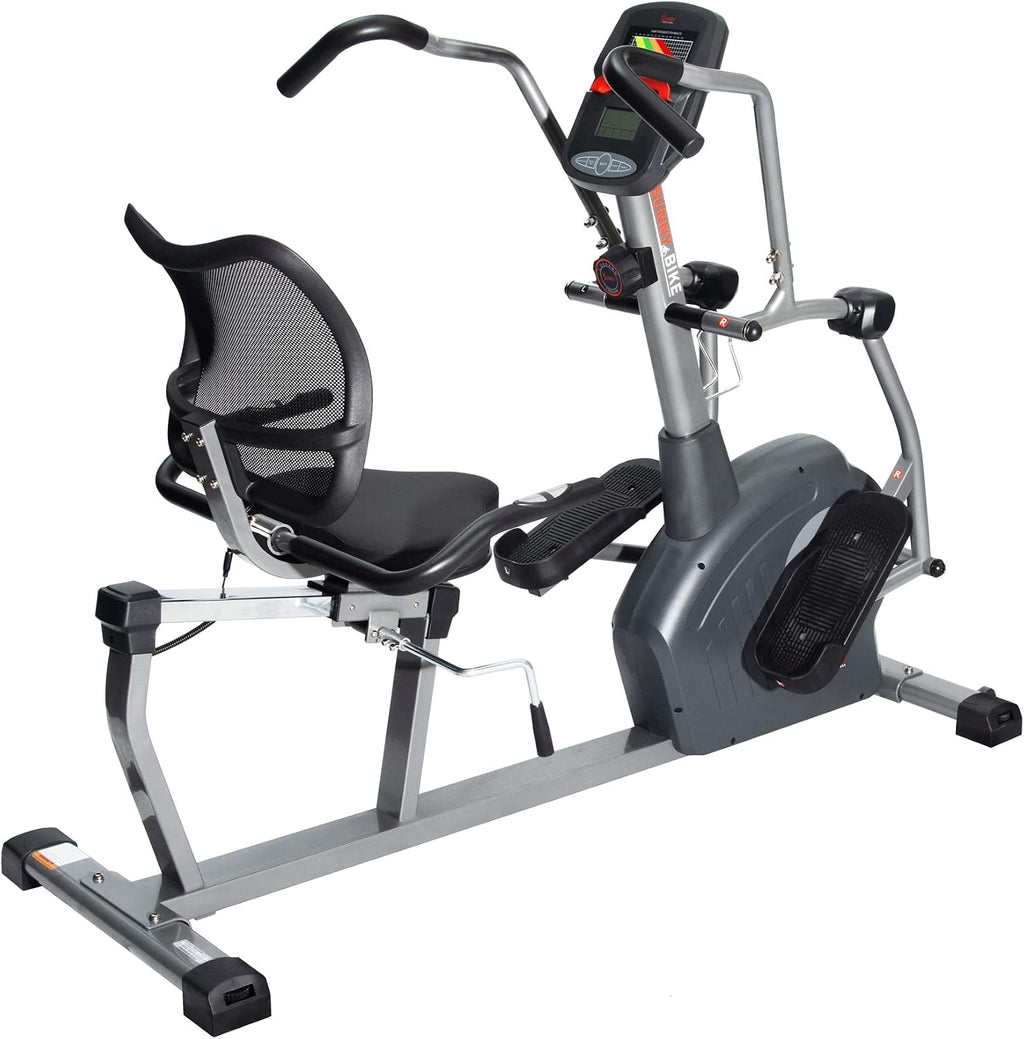Sunny Health & Fitness Smart Magnetic Recumbent Elliptical Cross-Trainer