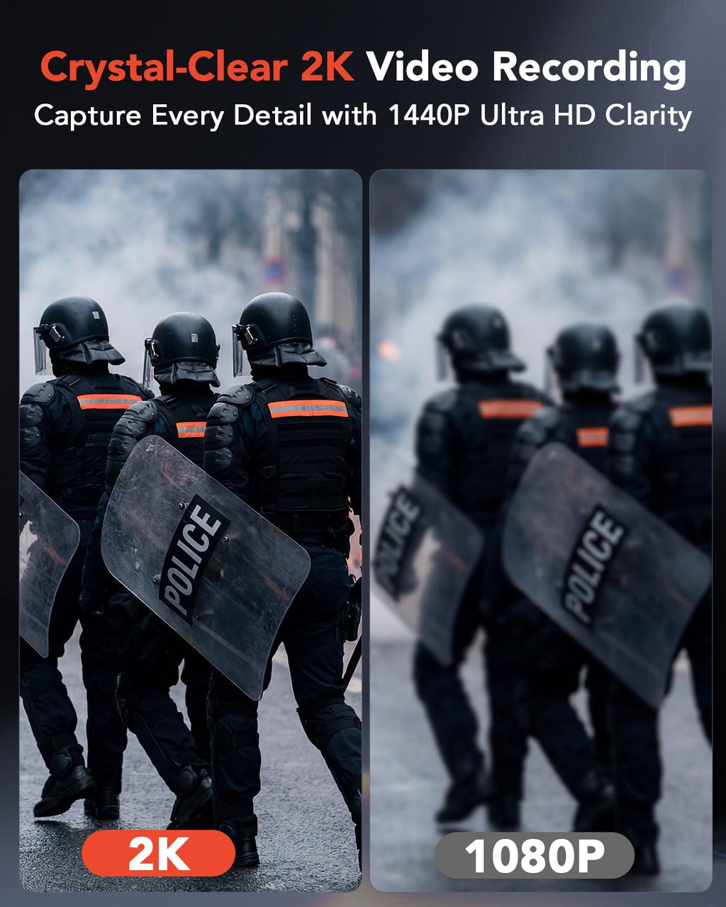 BOBLOV KJ23Pro 2K 128GB Body Worn Camera with Night Vision, 4000mAh Battery