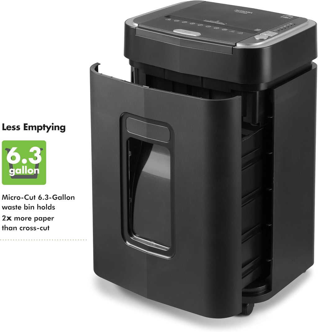 Aurora Professional Grade 150-Sheet Auto Feed Micro-Cut Paper and Credit Card Shredder/60 Minutes Continuous Run Time