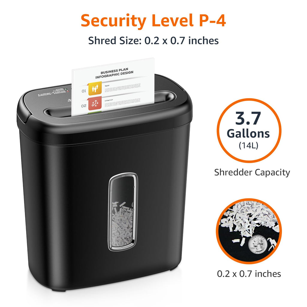 Amazon Basics 18 Sheet Cross Cut Paper, CD, and Credit Card Shredder with 6 Gallon Bin, 30 Minutes Continuous Run Time, Black