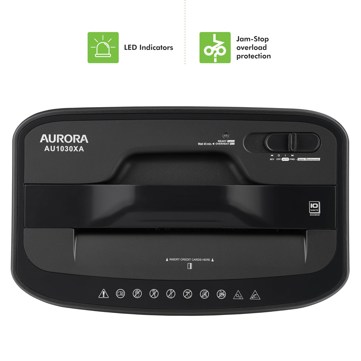 Aurora AU1645XA 16-Sheet Cross-Cut Paper and CD/Credit Card Shredder/5-Gallon Pullout Basket/ 30 Minutes Run Time