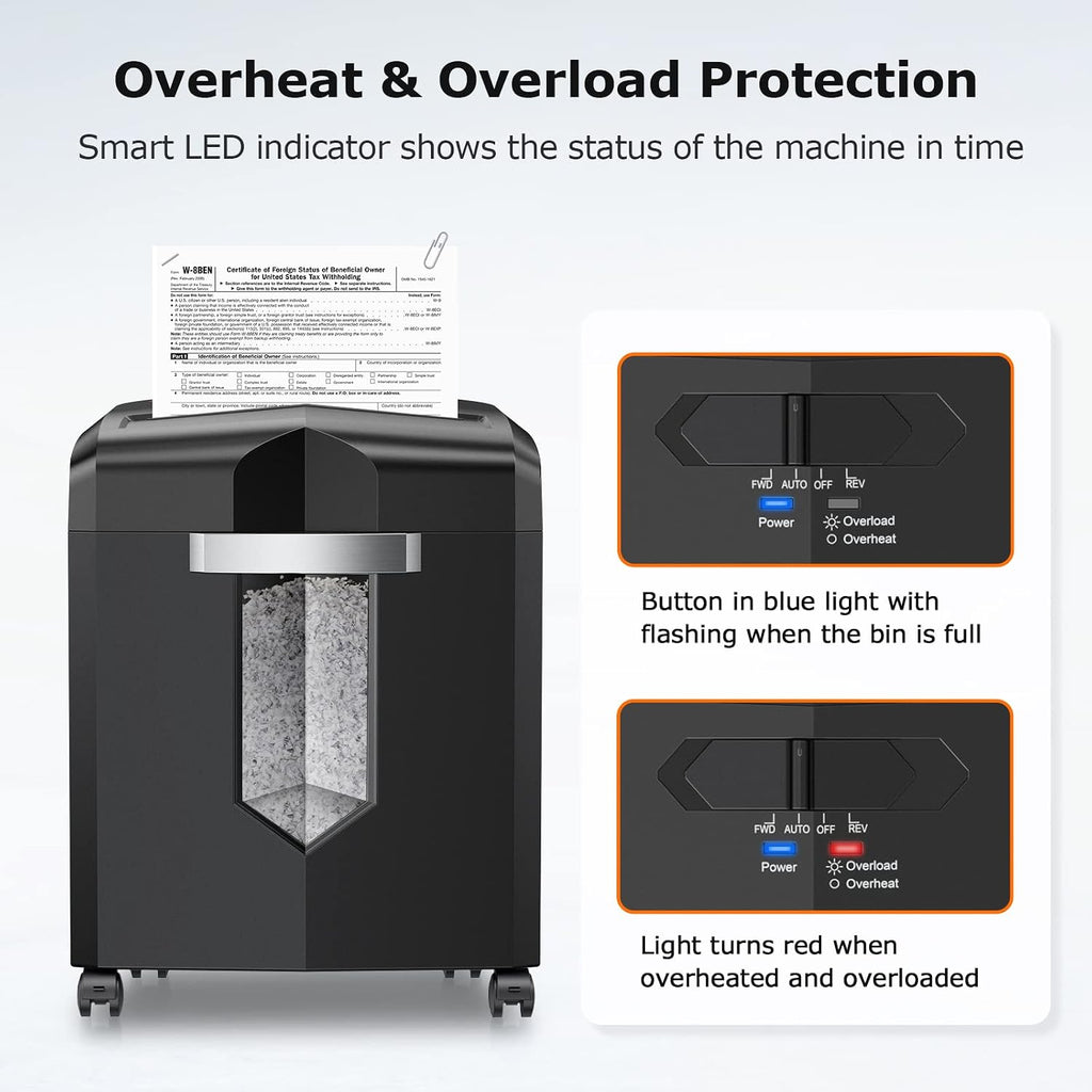 Bonsaii 12-Sheet Micro Cut Heavy Duty Paper Shredder for Home Office