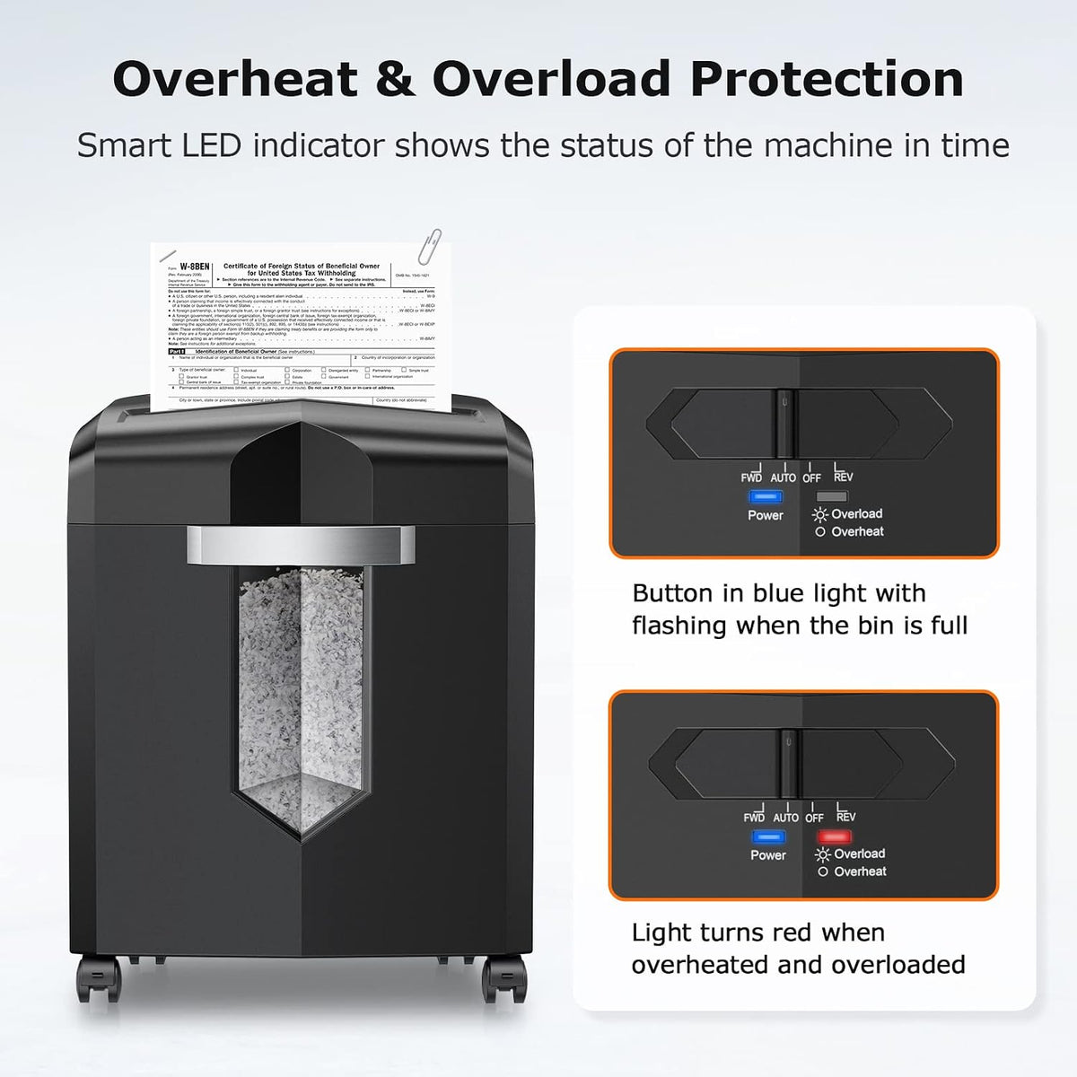 Bonsaii 12-Sheet Micro Cut Heavy Duty Paper Shredder for Home Office