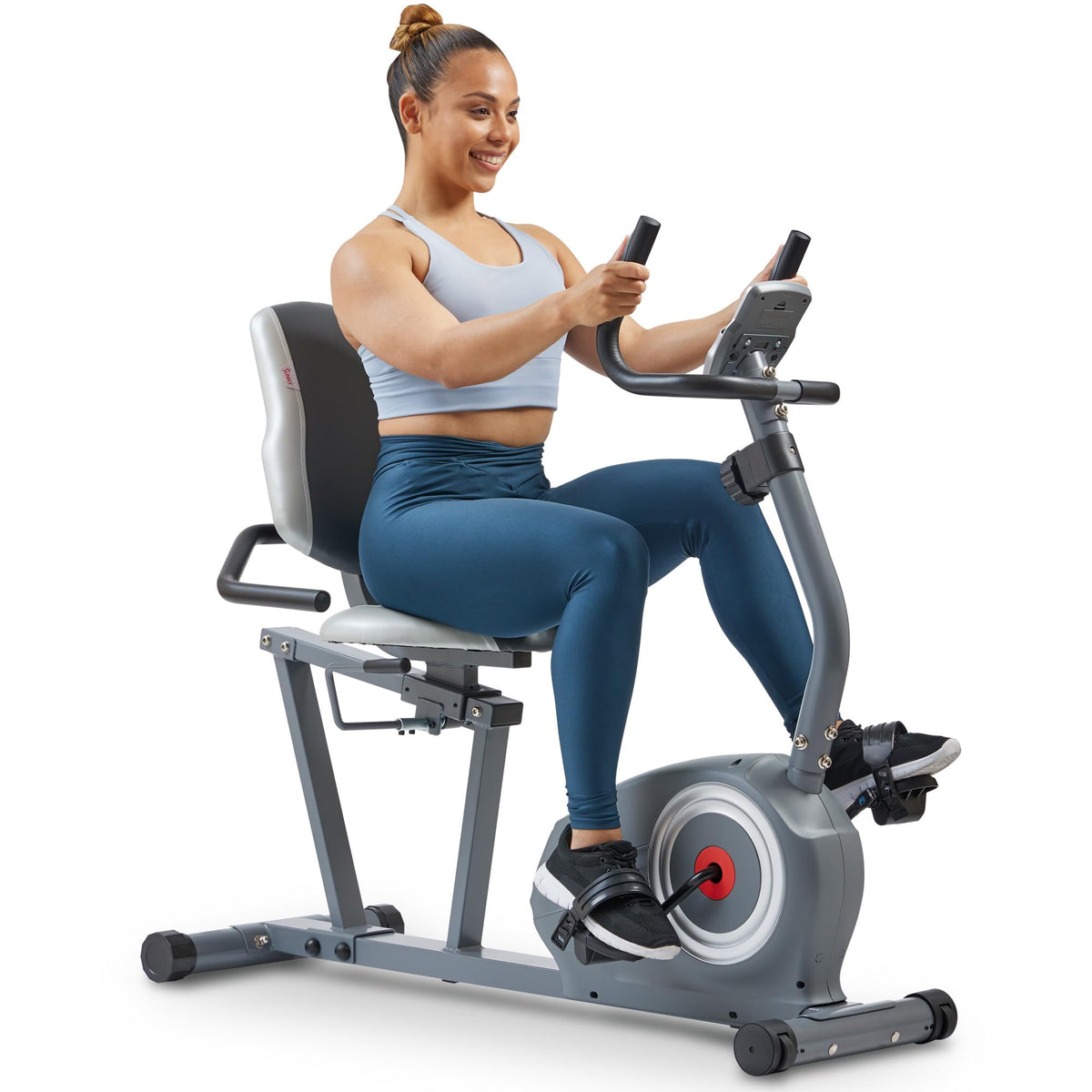 Sunny Health & Fitness Smart Magnetic Recumbent Bike for Home Cardio