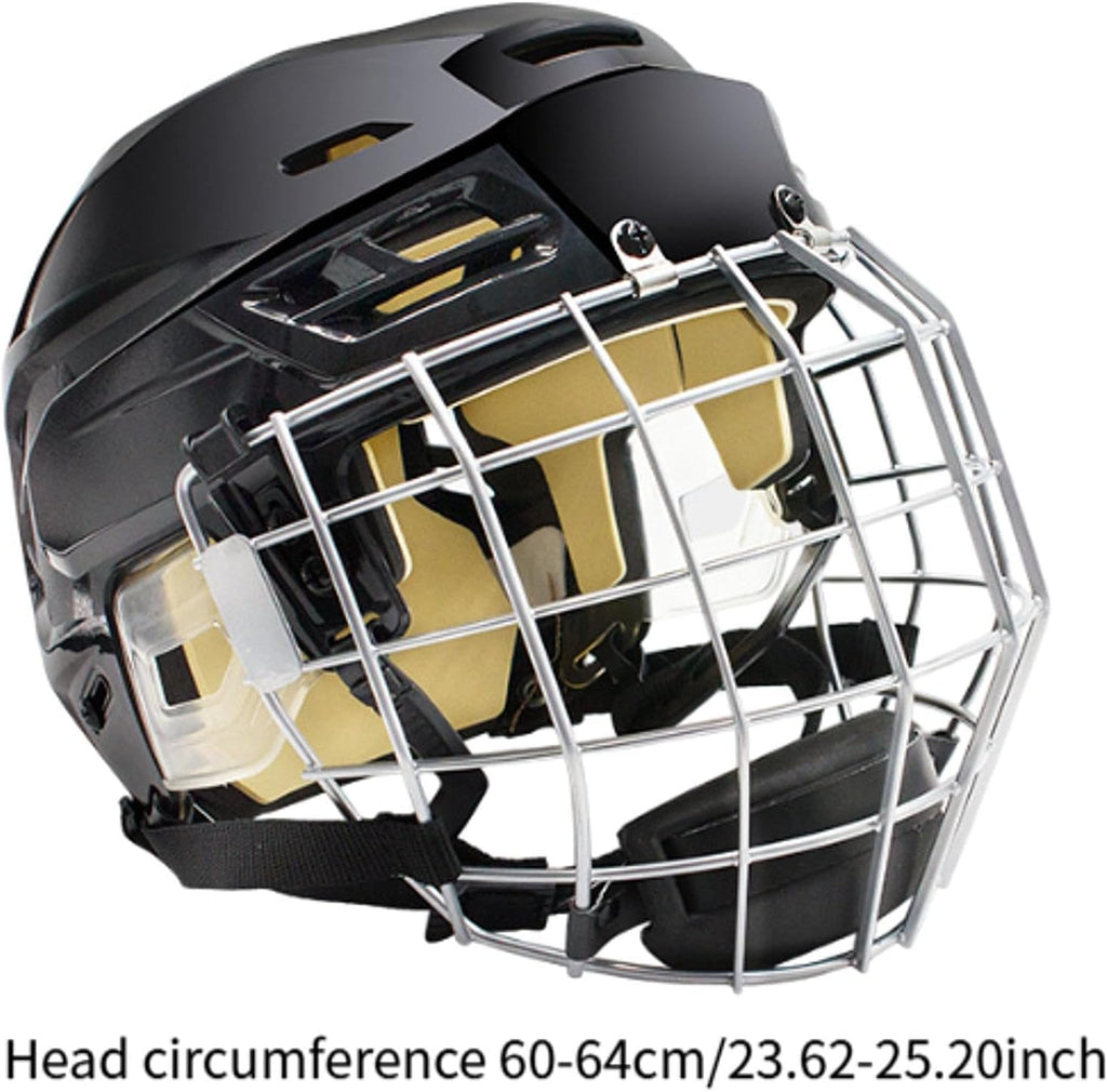 Ice Hockey Helmet with Cage Breathable Headgear Sturdy Ice Skate Helmet